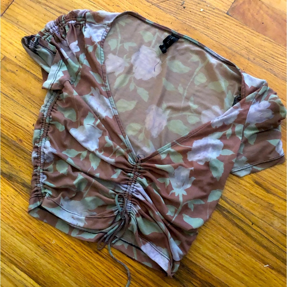 UO mesh floral crop top